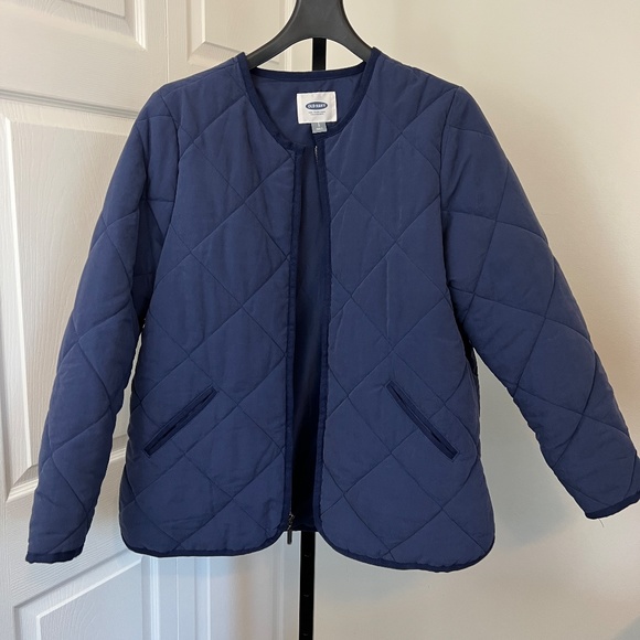 Old Navy Collarless Quilted Jacket Size Large - Picture 6 of 10